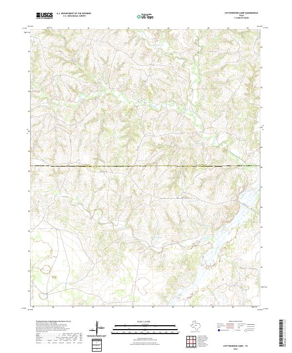 Cottonwood Camp, TX — USGS 7.5-minute topo (2022)