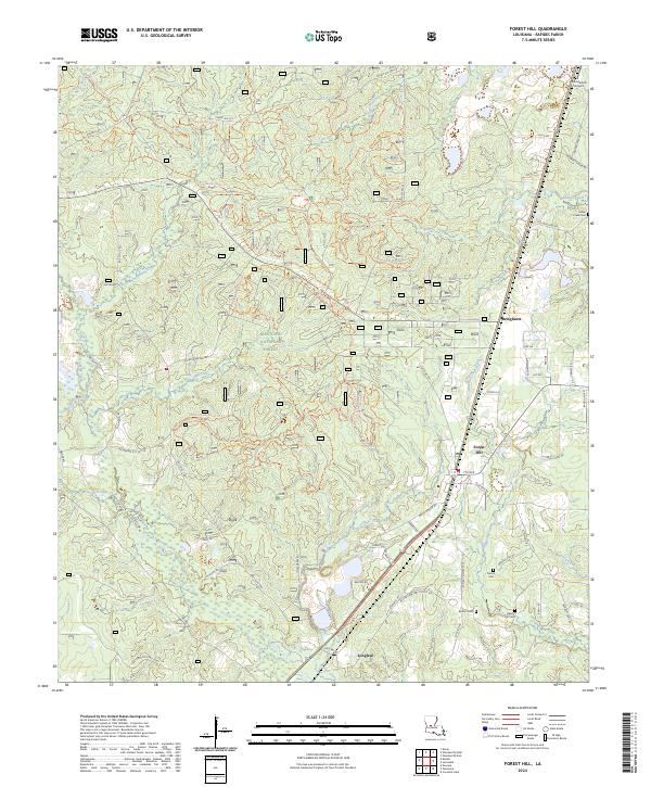 Forest Hill, LA — USGS 7.5-minute topo (2024)