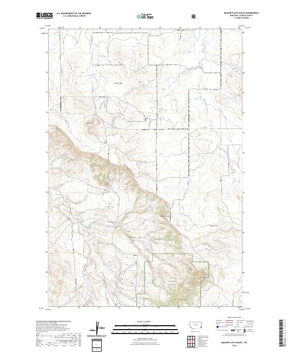 Beaver Flats South, MT — USGS 7.5-minute topo (2024)