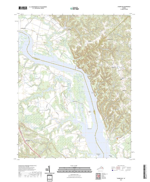 Champlain, VA — USGS 7.5-minute topo (2022)