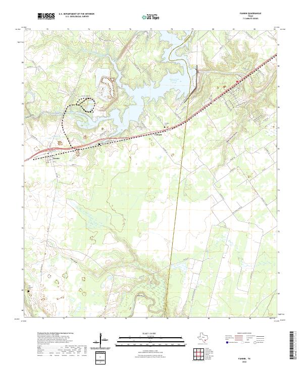 Fannin, TX — USGS 7.5-minute topo (2022)