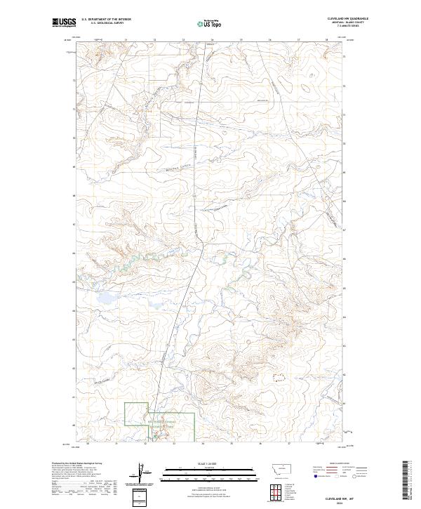 Cleveland NW, MT — USGS 7.5-minute topo (2024)