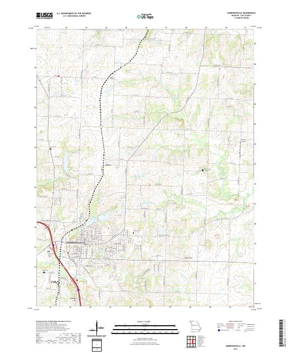 Harrisonville, MO — USGS 7.5-minute topo (2021)