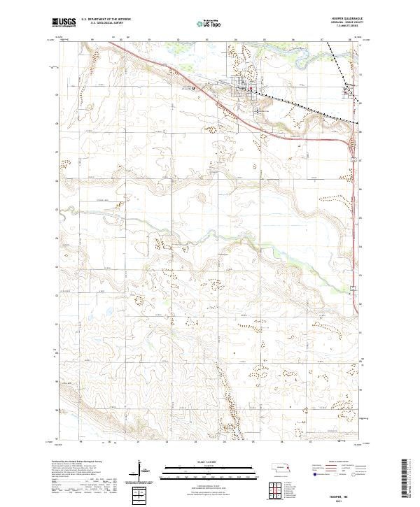 Hooper, NE — USGS 7.5-minute topo (2021)
