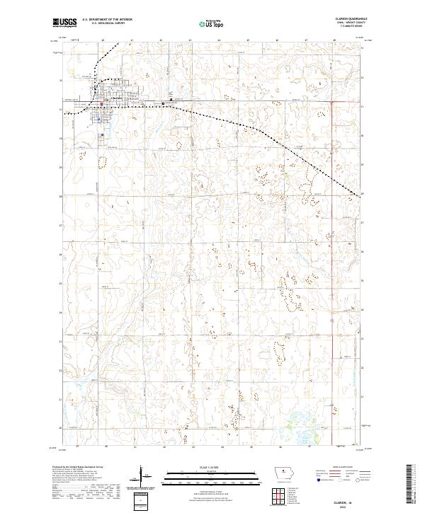 Clarion, IA — USGS 7.5-minute topo (2022)