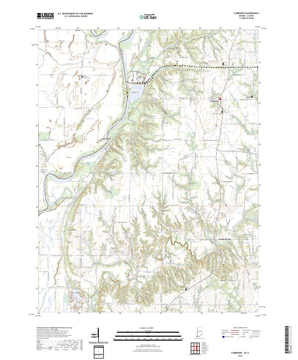 Fairbanks, IN-IL — USGS 7.5-minute topo (2022)