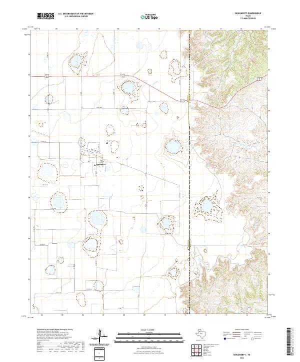 Dougherty, TX — USGS 7.5-minute topo (2022)
