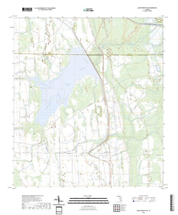 Lake Poinsett SW, FL — USGS 7.5-minute topo (2024)