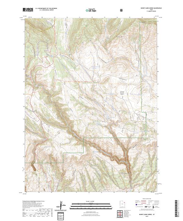 Burnt Cabin Gorge, UT — USGS 7.5-minute topo (2023)