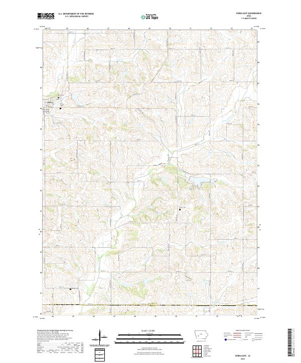 Exira East, IA — USGS 7.5-minute topo (2022)