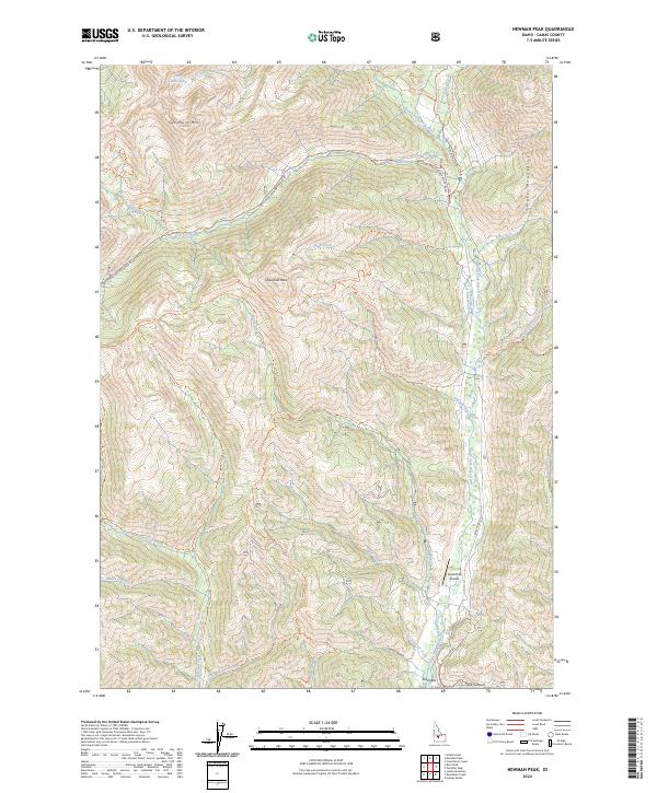 Newman Peak, ID — USGS 7.5-minute topo (2024)