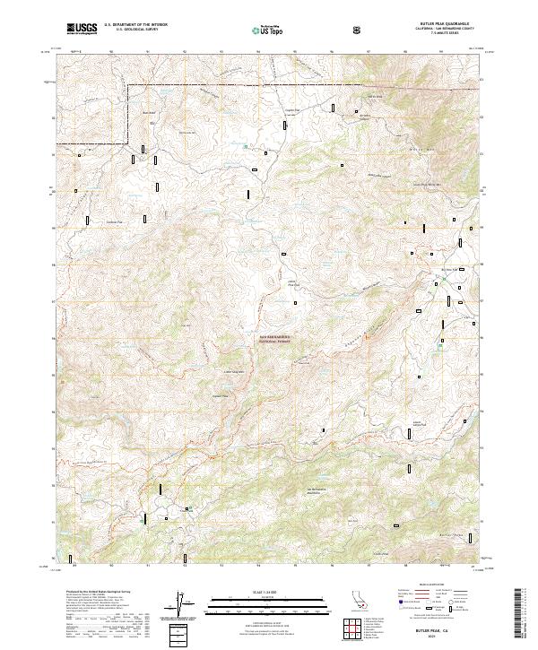 Butler Peak, CA — USGS 7.5-minute topo (2021)