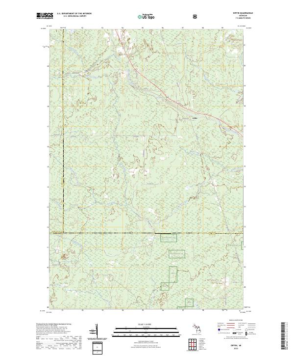 Diffin, MI — USGS 7.5-minute topo (2023)