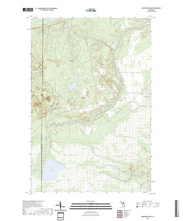 Sheephead Lake, MI — USGS 7.5-minute topo (2023)