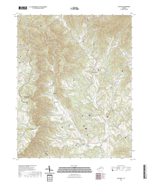 Callaway, VA — USGS 7.5-minute topo (2022)