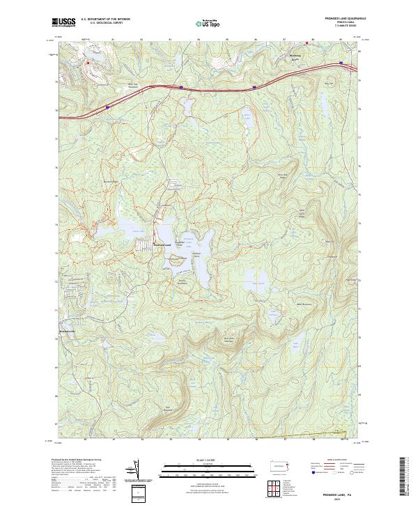 Promised Land, PA — USGS 7.5-minute topo (2023)
