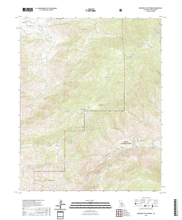 Democrat Hot Springs, CA — USGS 7.5-minute topo (2022)