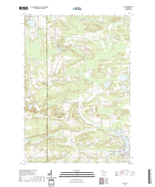 Iola, WI — USGS 7.5-minute topo (2022)