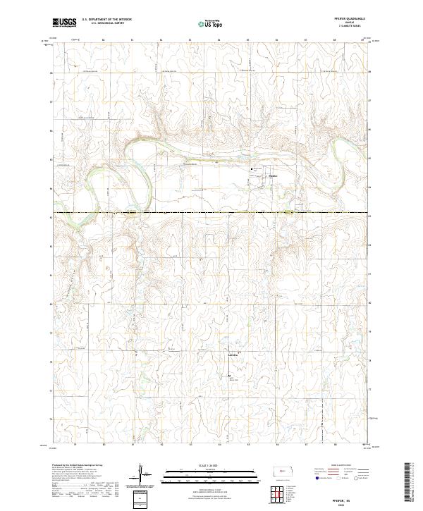 Pfeifer, KS — USGS 7.5-minute topo (2022)