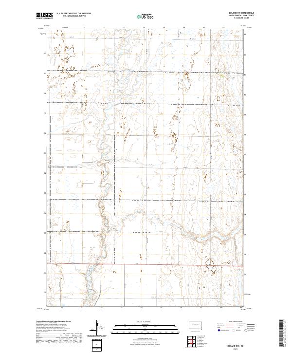 Doland NW, SD — USGS 7.5-minute topo (2021)
