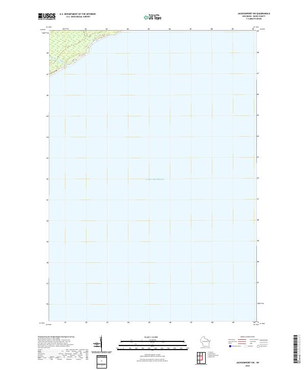 Jacksonport SW, WI — USGS 7.5-minute topo (2022)