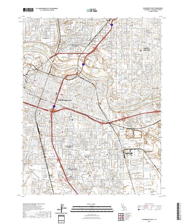 Sacramento East, CA — USGS 7.5-minute topo (2021)
