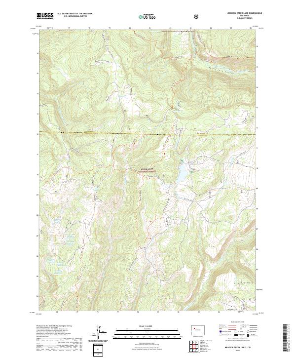 Meadow Creek Lake, CO — USGS 7.5-minute topo (2022)