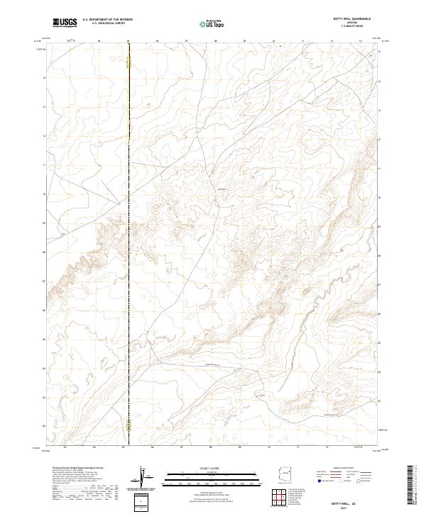 Betty Well, AZ — USGS 7.5-minute topo (2021)