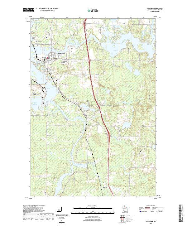 Tomahawk, WI — USGS 7.5-minute topo (2022)
