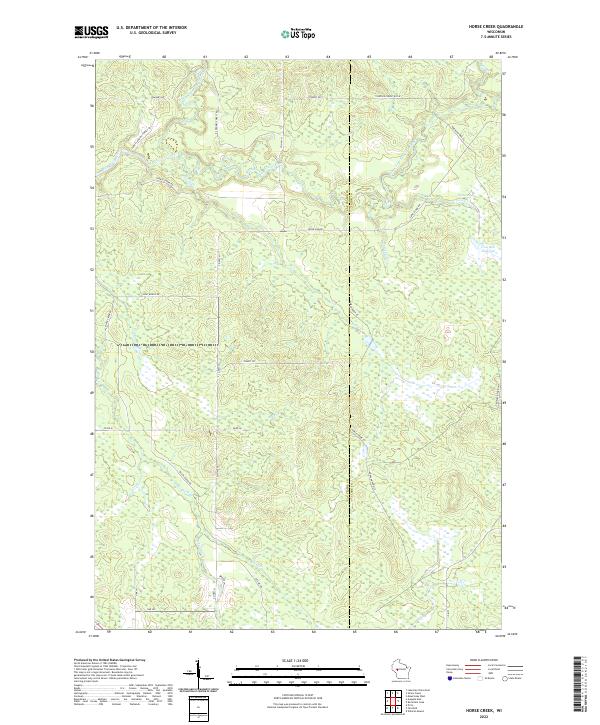 Horse Creek, WI — USGS 7.5-minute topo (2022)