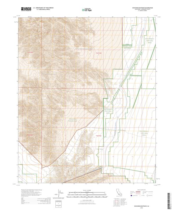 Coxcomb Mountains, CA — USGS 7.5-minute topo (2026)