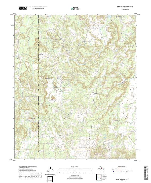 Reddy Mountain, TX — USGS 7.5-minute topo (2022)