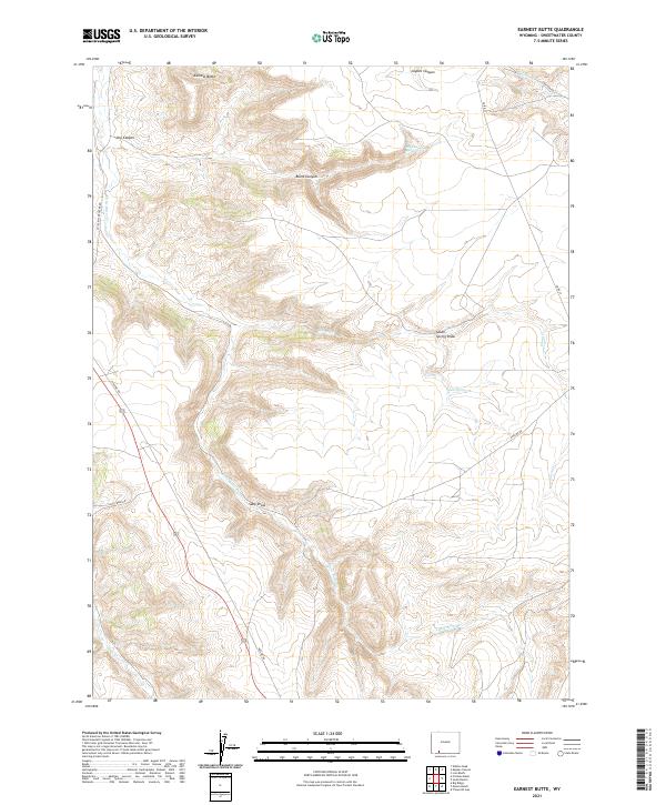 Earnest Butte, WY — USGS 7.5-minute topo (2021)