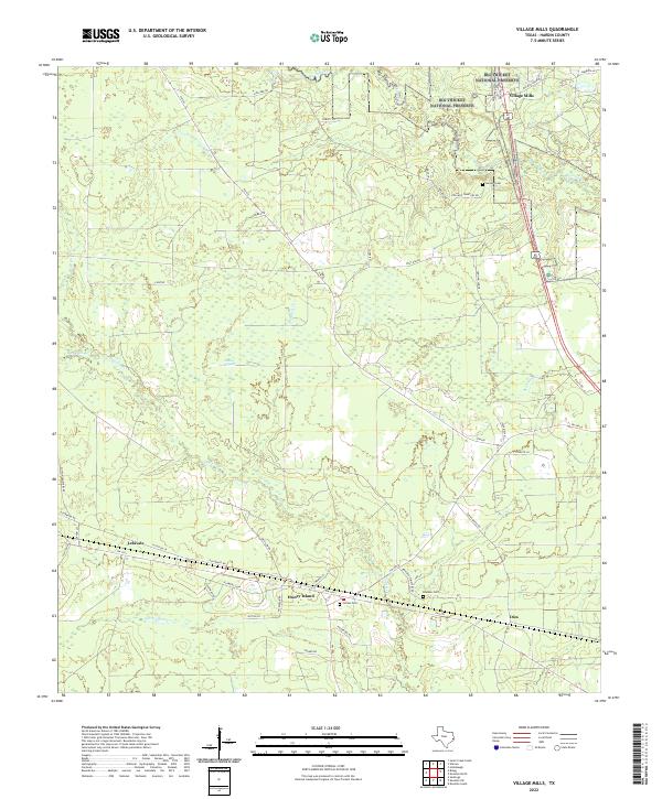 Village Mills, TX — USGS 7.5-minute topo (2022)