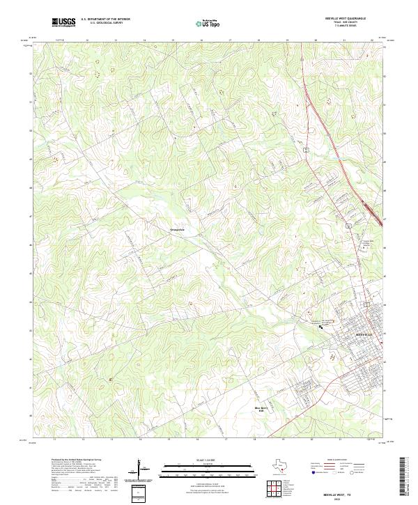 Beeville West, TX — USGS 7.5-minute topo (2022)