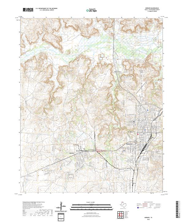 Borger, TX — USGS 7.5-minute topo (2022)
