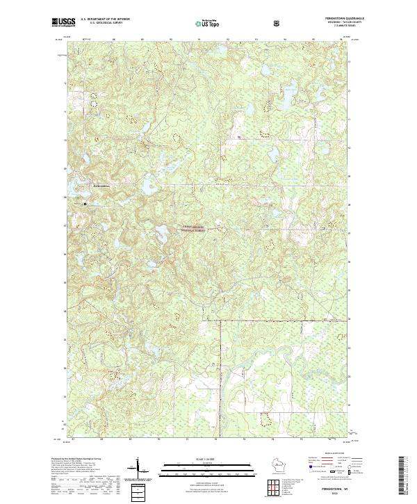 Perkinstown, WI — USGS 7.5-minute topo (2022)