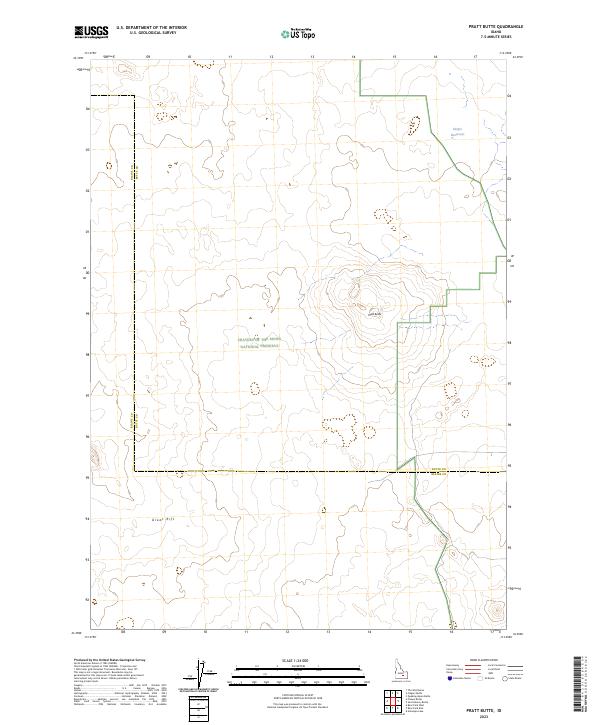 Pratt Butte, ID — USGS 7.5-minute topo (2023)