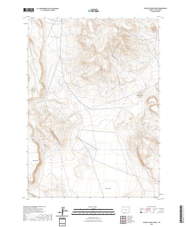 Poverty Basin North, OR — USGS 7.5-minute topo (2023)