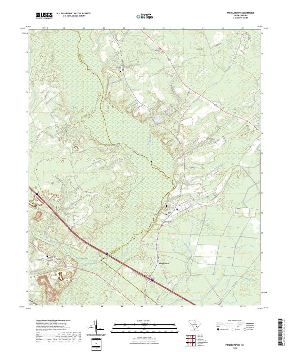 Pringletown, SC — USGS 7.5-minute topo (2024)