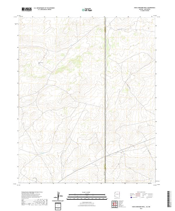 High Lonesome Well, AZ-NM — USGS 7.5-minute topo (2021)