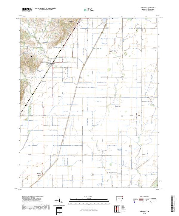 Greenway, AR — USGS 7.5-minute topo (2024)