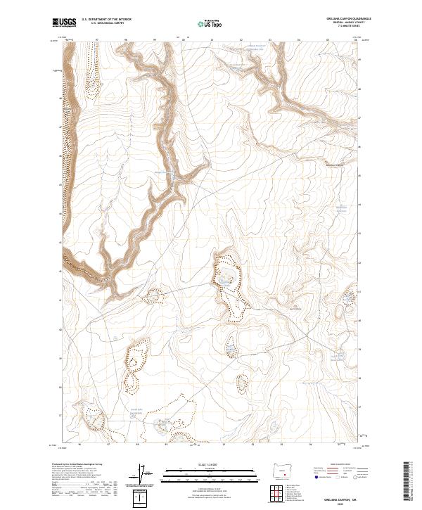 Orejana Canyon, OR — USGS 7.5-minute topo (2023)