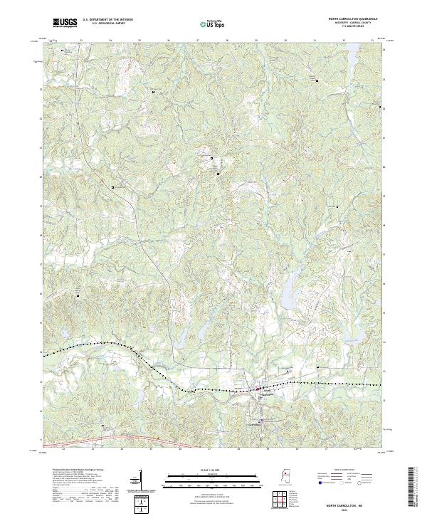 North Carrollton, MS — USGS 7.5-minute topo (2024)