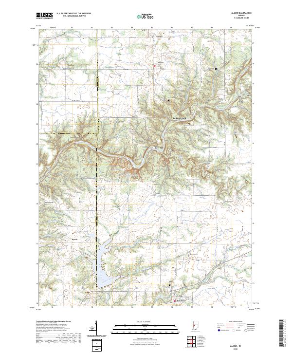 Alamo, IN — USGS 7.5-minute topo (2022)