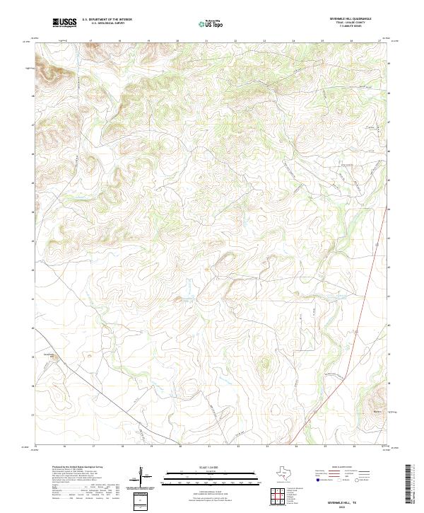 Sevenmile Hill, TX — USGS 7.5-minute topo (2022)