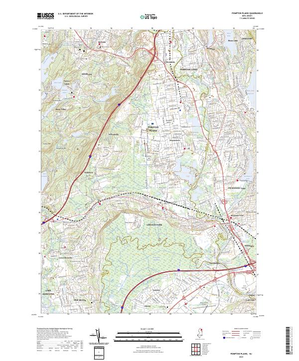 Pompton Plains, NJ — USGS 7.5-minute topo (2023)