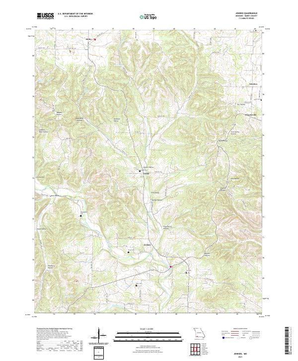 Jenkins, MO — USGS 7.5-minute topo (2021)
