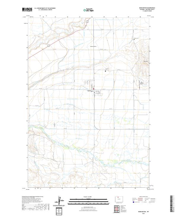 Burlington, WY — USGS 7.5-minute topo (2021)