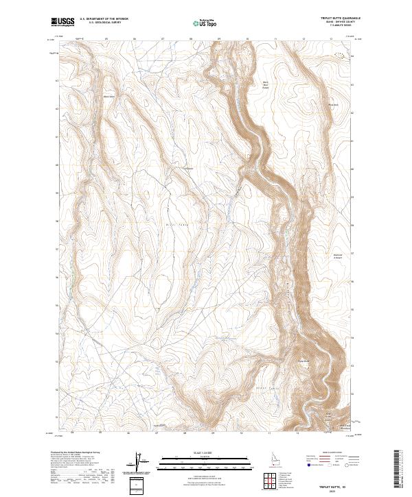 Triplet Butte, ID — USGS 7.5-minute topo (2023)